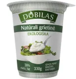 Natūrali grietinė, 30% riebumo, ekologiška DOBILAS, 330 g