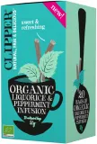 Licorice and peppermint tea, organic CLIPPER
