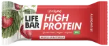 Baltyminis batonėlis su braškėmis, ekologiškas LIFEFOOD, 40 g