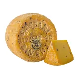 Sheep milk cheese with pepper and saffron, aged 4 months