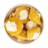 Marinated mini pattypans stuffed with cream cheese