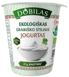 Greek style yogurt 0.2% fat, organic DOBILAS, 300 g
