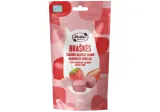Crispy strawberry flavor caramel cubes RŪTA STRAWBERRIES, 120 g