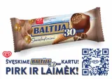 Chocolate ice cream BALTIJA with waffle pieces, 81 g