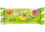 Fruit ice cream TWISTER GREEN, lemon and strawberry flavor, 71 g