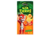 Orange, peach, banana refreshing juice drink VITATIGRAS, 200 ml